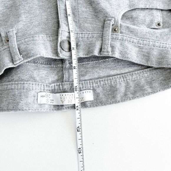 Zara Basics Women's Zip Fly Cropped Stretch Skinny Jeggings Heather Gray Size S - Picture 8 of 10